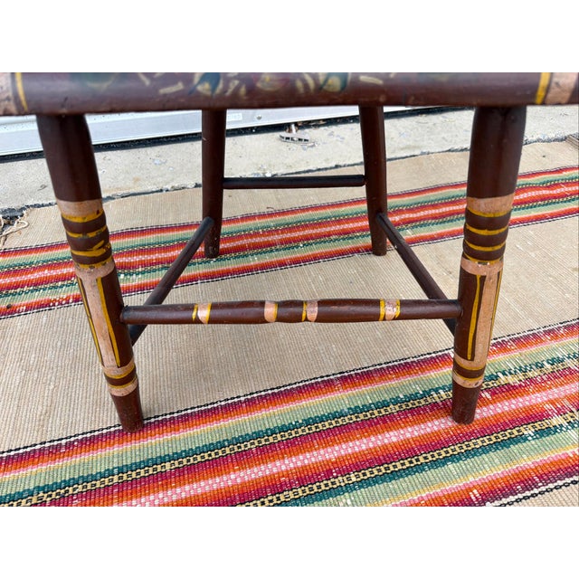 Mid 19th Century Antique Paint Decorated Pennsylvania Kitchen Windsor Side Chair For Sale - Image 5 of 17