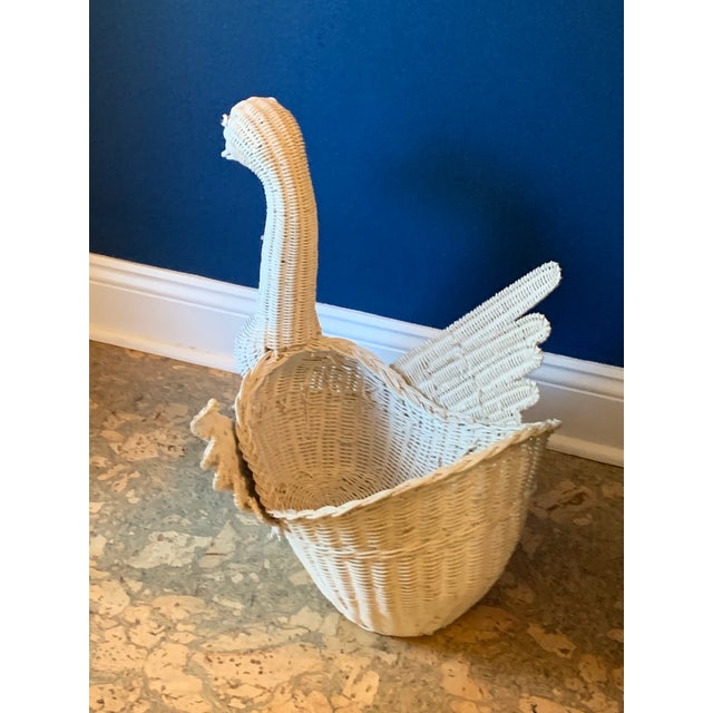 Mid 20th Century Large Vintage Wicker Goose Basket For Sale - Image 5 of 5