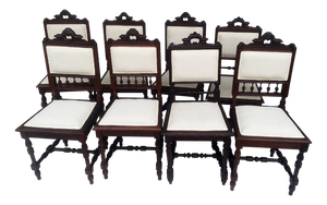 Neo-Renaissance Oak Chairs, 1900s, Set of 8