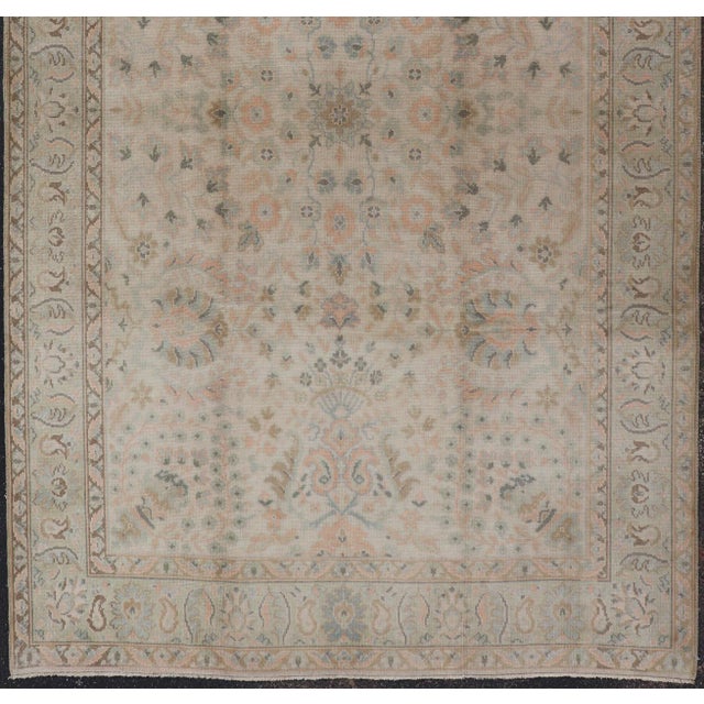 Measures: 6'0 x 9'10 Country of Origin: Turkey; Type: Oushak; Design: All-Over, Floral, Arabesque-Floral; Keivan Woven...