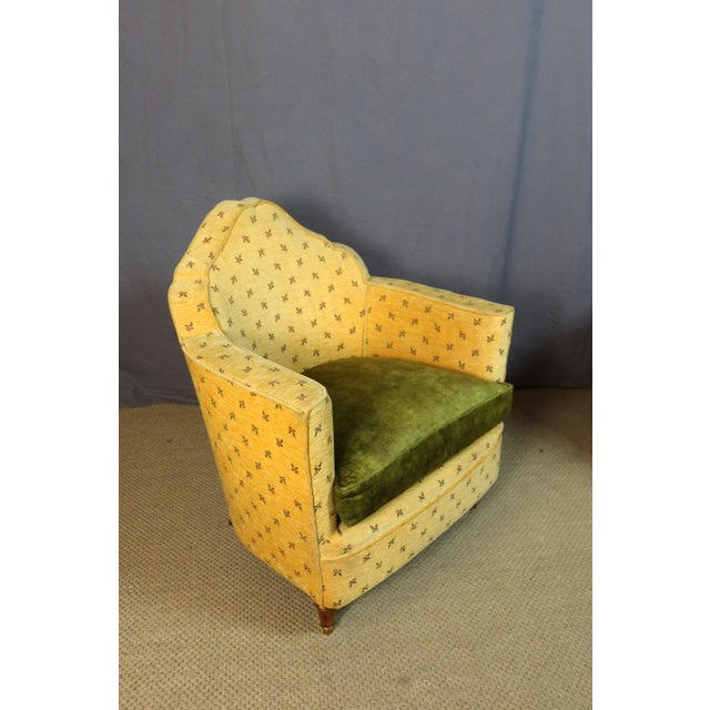 Vintage Armchairs in Velvet, 1950s, Set of 3 For Sale - Image 10 of 13