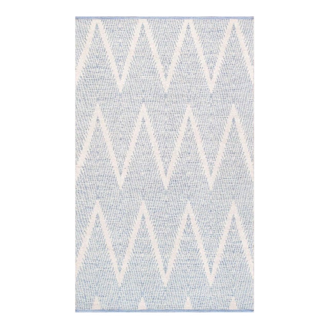 Pasargad Home Simplicity Aqua Cotton Area Rug- 5' 0" X 8' 0" For Sale