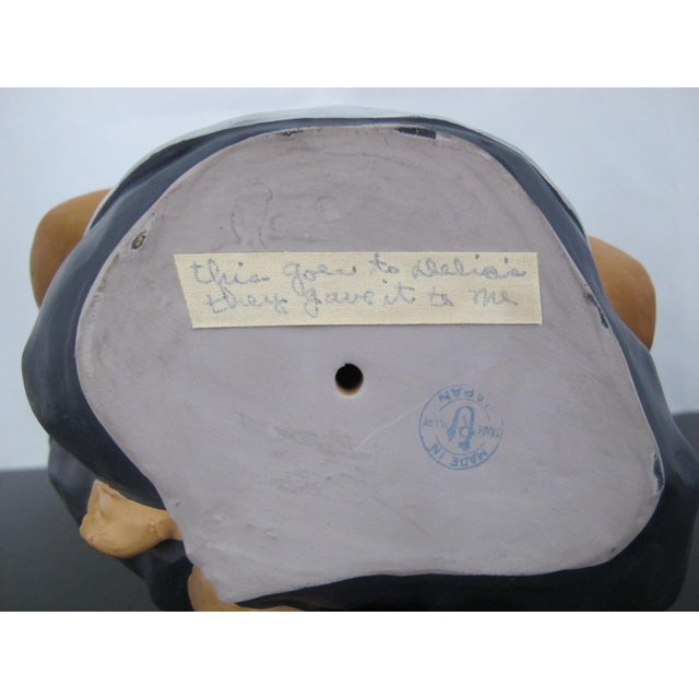 Japanese Hakata Urasaki Ceramic Doll Figurine of Man Drinking Tea For Sale - Image 4 of 9