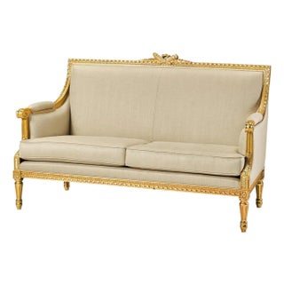 Louis XVI Giltwood Neoclassical Settee For Sale