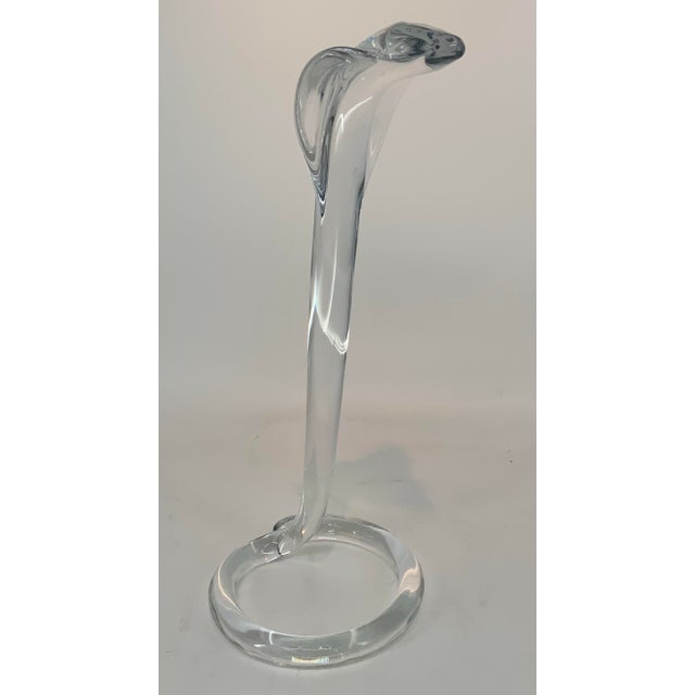 Mid-Century Modern Daum France Clear Crystal Cobra Sculpture For Sale - Image 3 of 10