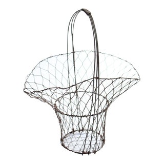 Vintage Decorative Metal Wire Basket For Sale