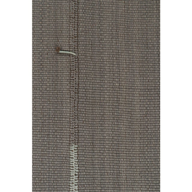 2010s Rug & Kilim’s Contemporary Kilim Rug in Gray With Blue Stripes and Brown Accents For Sale In New York - Image 6 of 8