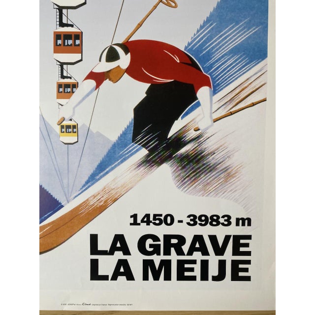 Vintage Ski Poster from La Grave La Meije, 2020s For Sale - Image 4 of 6