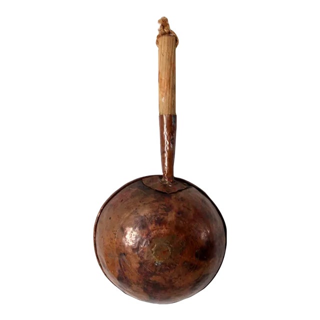 Antique Round Bottom Copper Pan For Sale