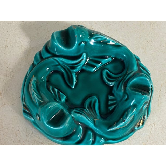 Art Deco Green Ceramic Ashtray, 1940s For Sale - Image 4 of 8