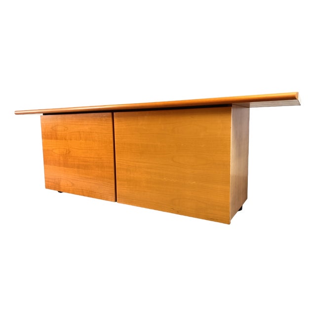 Italian Wooden Sideboard with Sliding Doors, 1990s For Sale