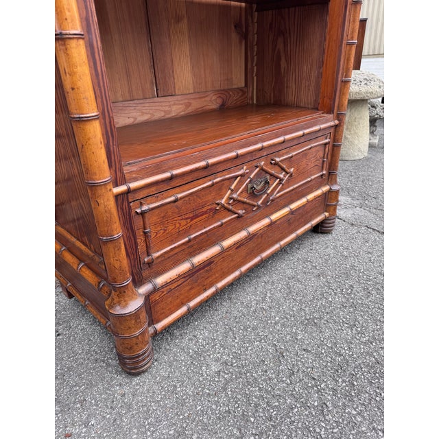 19th Century French Faux Bamboo Bookcase For Sale - Image 4 of 9