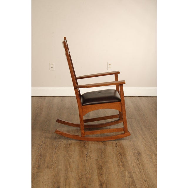 Stickley Mission Collection Harvey Ellis Oak Rocking Chair For Sale - Image 16 of 18