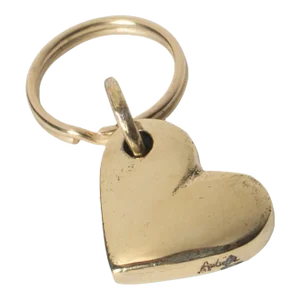 Carl Auböck Model #5600 'Heart' Solid Brass Keyring W/ Signature