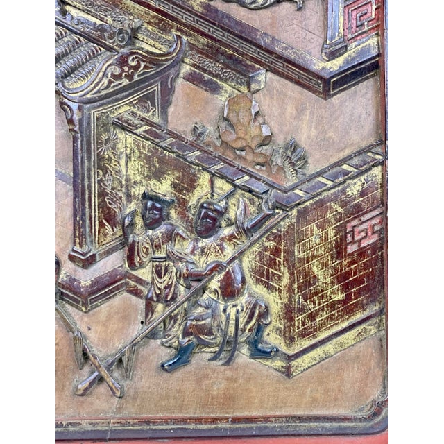 Chinese 19th Century Chinese Wooden Wall Panel For Sale - Image 3 of 5