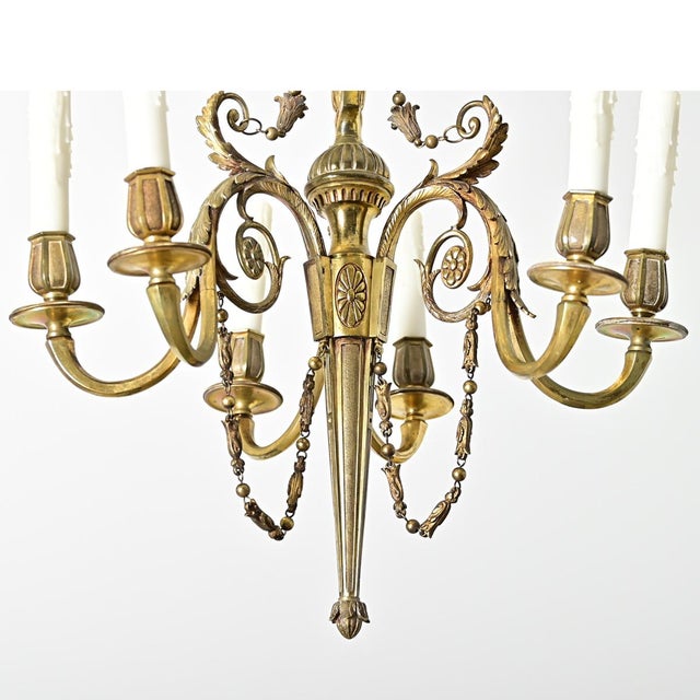 French 19th Century Gilt Bronze Chandelier For Sale - Image 12 of 16