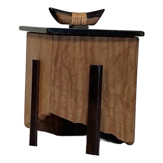 Vintage Randy Cook Designer Artisan Box Ebonized and Maple Wood, Signed For Sale
