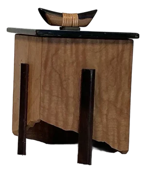 Vintage Randy Cook Designer Artisan Box Ebonized and Maple Wood, Signed