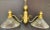 Traditional Georgian Brass Two Flared Glass Shades Pendant or Chandelier For Sale - Image 3 of 13