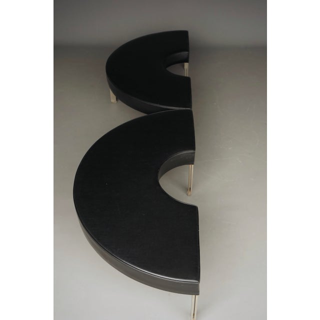 Textile Mid-Century Round Modernist Benches, 1960s, Set of 2 For Sale - Image 7 of 15