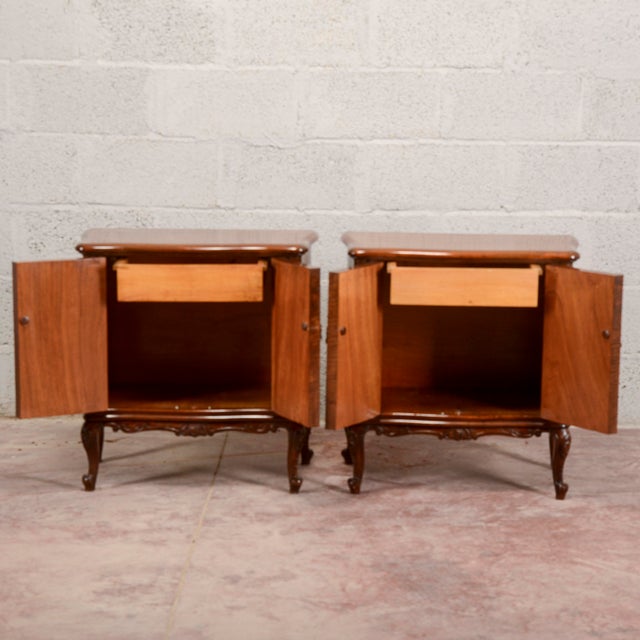 Mid-Century Walnut-Veneered Nightstands, Set of 2 For Sale - Image 15 of 18