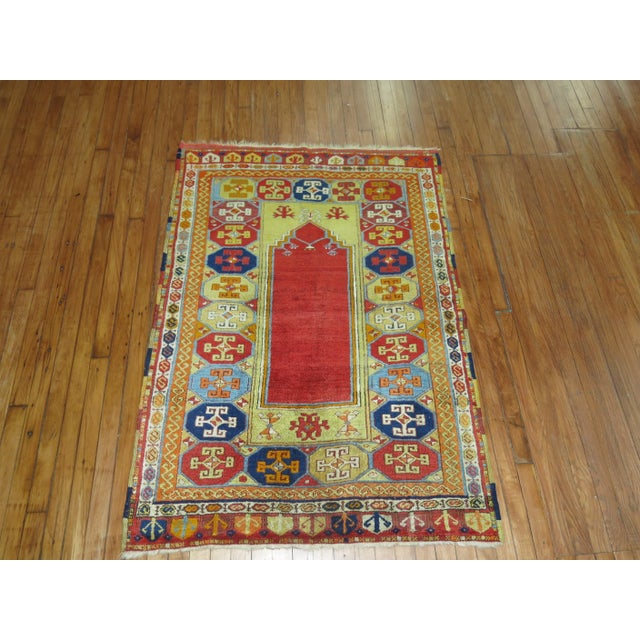 19th Century Zabihi Collection Turkish Melas Prayer Rug - 3'7" x 5'1" For Sale In New York - Image 6 of 6