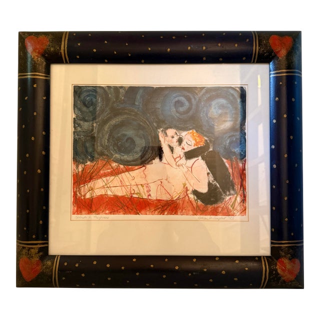 “Splendor in the Grass” Monotype by Kathleen Wilburn Lunsford, 1983 - Framed Contemporary Figurative Print For Sale