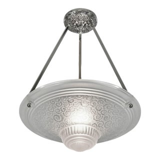French Art Deco Pendant Light by Muller Freres 1930 France - 3 Available For Sale