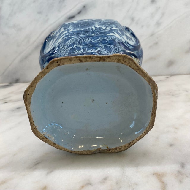 Antique Dutch Delft Blue and White Faience Vase For Sale - Image 16 of 16