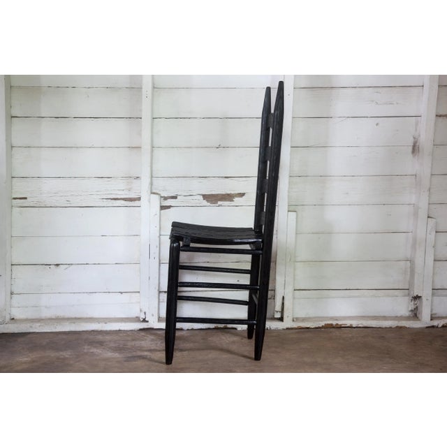 1930s 1930s Vintage Gothic Americana Oak LadderBack Accent Chair For Sale - Image 5 of 10