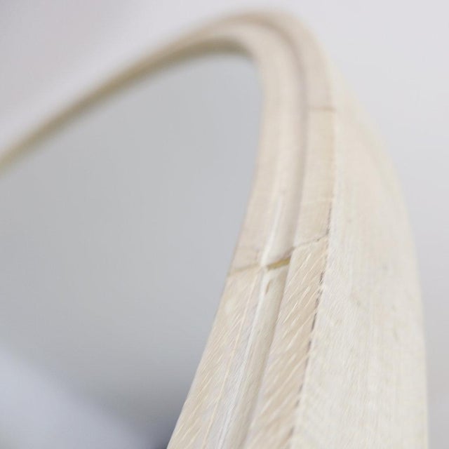 Round Tripod White-Washed Wood Floor Mirror For Sale - Image 5 of 12