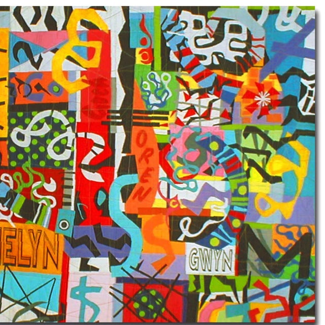 Contemporary 'Taffiti Graffiti' Contemporary Quilt by Bethan Ash For Sale - Image 3 of 5
