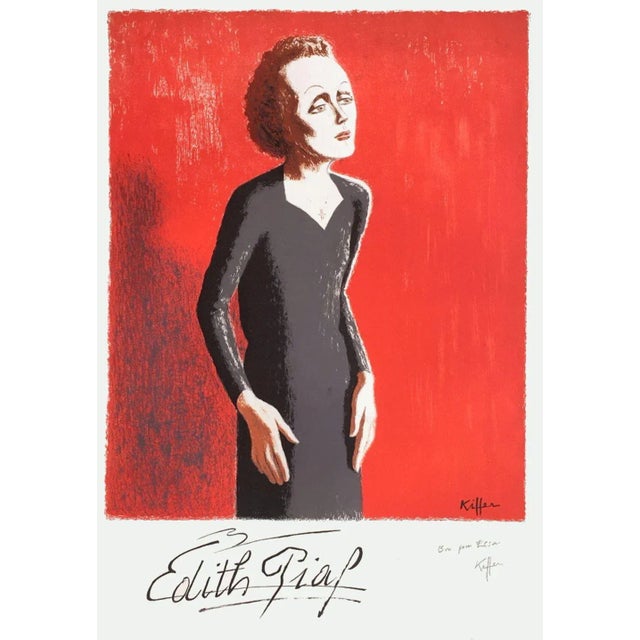 Charles KIFFER EDITH PIAF 1975 lithograph on BFK Rives paper signed and justified / numbered in pencil 29.5 x 20.9 in...