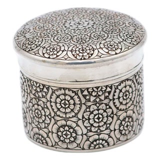 Relief Silver Pot with Geometric Figures For Sale