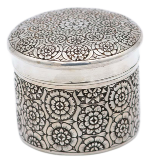 Relief Silver Pot with Geometric Figures