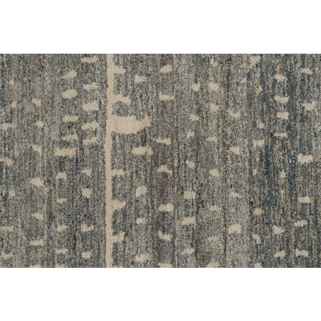 2010s Rug & Kilim’s Modern Moroccan Style Rug in Gray and Beige Geometric Patterns For Sale - Image 5 of 8