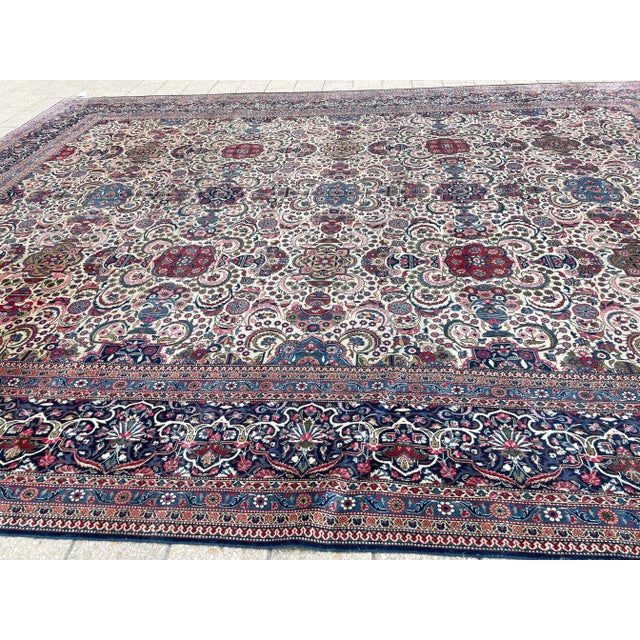 Early 20th Century Antique Persian Dabir Kashan Carpet, 10'2" × 13'8" For Sale - Image 5 of 11