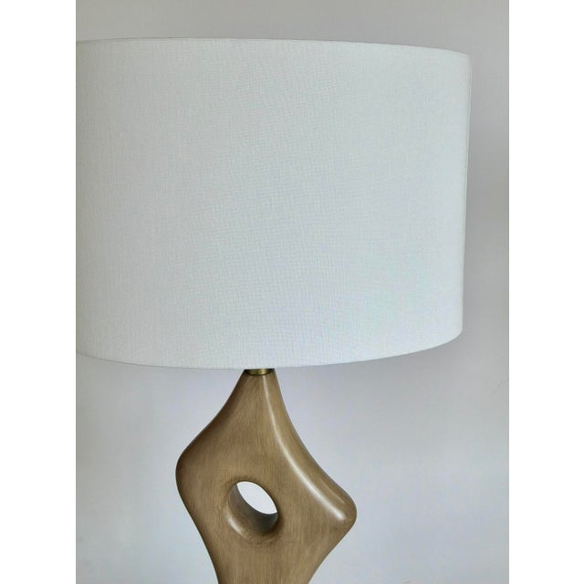 Abstract Modern Beige Solid Wood Almyra Floor Lamp For Sale - Image 4 of 5