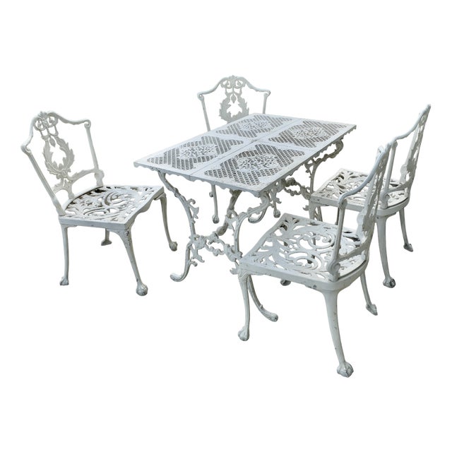 Weathered Metal Garden Set, 1970s, Set of 5 For Sale