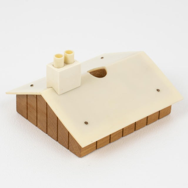 1950s 1950 Mid-Century Modern Lucite and Wood Chalet in the Alps Cocktail Picks - Set of 5 For Sale - Image 5 of 9