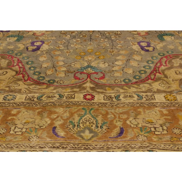 1980s 1980s Shabby Chic Vintage Distressed Gray/Brown Wool Rug - 9'9 X 12'10 For Sale - Image 5 of 8