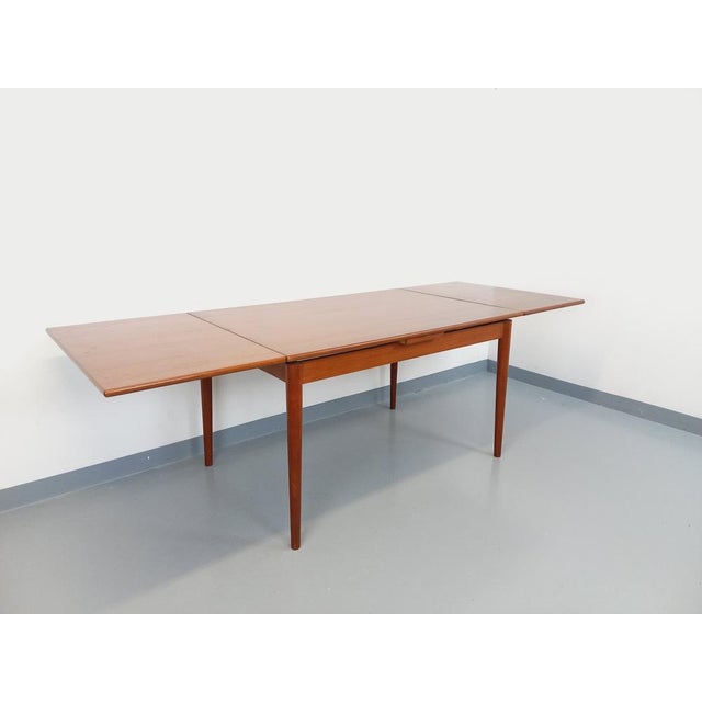 Vintage Scandinavian Dining Table in Teak with Extensions, 1960s For Sale - Image 4 of 18