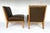 Late 20th Century Pair of Late 20th Century Swaim Modern Brown Leather Armless Oak Slipper Chairs For Sale - Image 5 of 6
