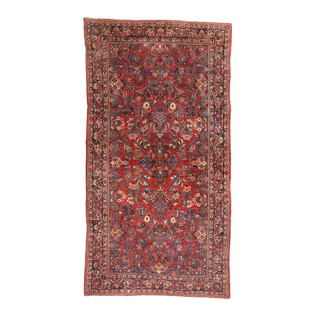 Antique Persian Sarouk Rug - 06'02 X 11'07 For Sale