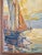 Mid-Century Modern Abstract Impressionist Nautical Painting of a Sailboat, Signed For Sale - Image 10 of 16