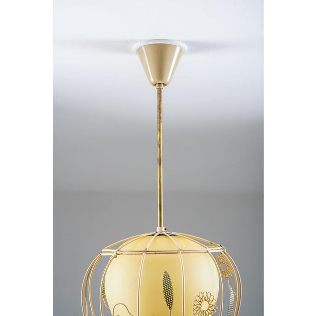 Ceiling Light in Brass and Glass by Gunnar Eklöf for Corona, 1940s For Sale - Image 4 of 18