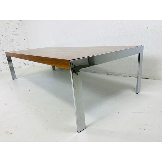 Mid-Century Vintage, Milo Baughman Dark Walnut Coffee Table For Sale In Philadelphia - Image 6 of 12