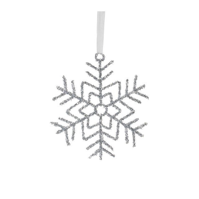 Kenneth Ludwig Chicago Glittered Wire Snowflake Ornament (Set of 12) For Sale - Image 4 of 6