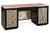 Hollywood Regency Lacquered & Mirrored Credenza / Vanity / Desk /Sideboard W/ Pink Marble & Tole Doo For Sale - Image 9 of 11
