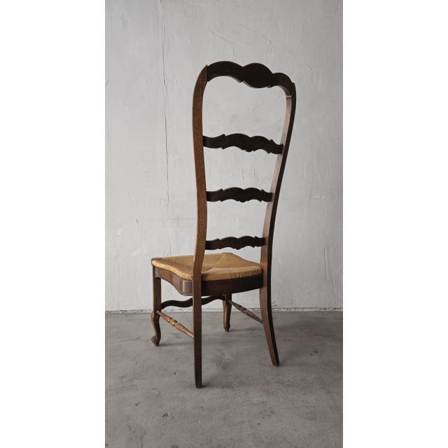 Vintage Rustic European Style Rush Seat Dining Chairs - Set of 8 For Sale - Image 11 of 11